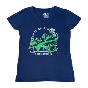 NOTRE DAME FIGHTING IRISH • Women’s Navy Short Sleeve T-Shirt • Medium